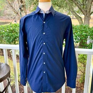 Robert Graham Navy Long Sleeve Dress Shirt. Size Large.
